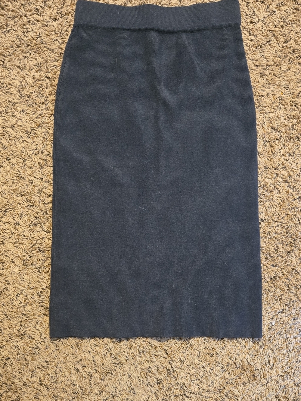 Classic Navy Knit Pencil Skirt - Women